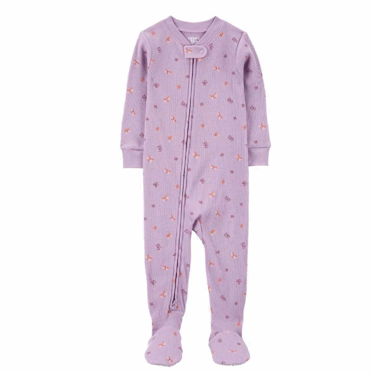 Baby Girls' 1-Piece Butterfly Thermal Footie Pajamas 1R935510 DoubleLayerReinforcement