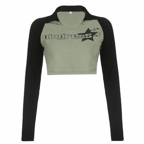 jersey Cozy And Stylish Raglan Sleeve With Navel Exposed Round Neck Fitted T-shirt Top