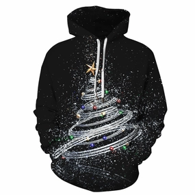 packable Sporty apparel Christmas 3D Digital Printing Long-Sleeved Hoodie