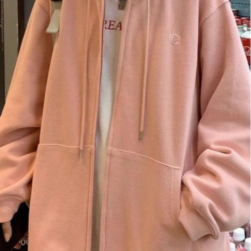 Hoodie Coat Autumn Design Sense Niche Loose Slimming Casual Petite Top comfortable for standing product tropical vibrancy