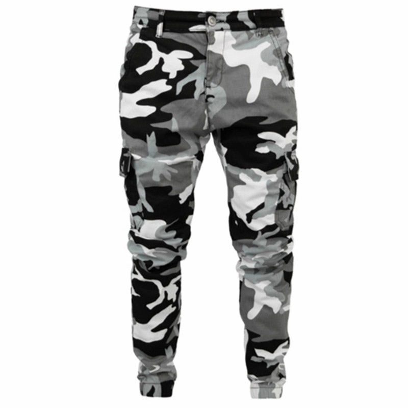 West Louis? Gray Style Camouflage Cargo  Military Joggers Pants Stylish Hat Dry Touch