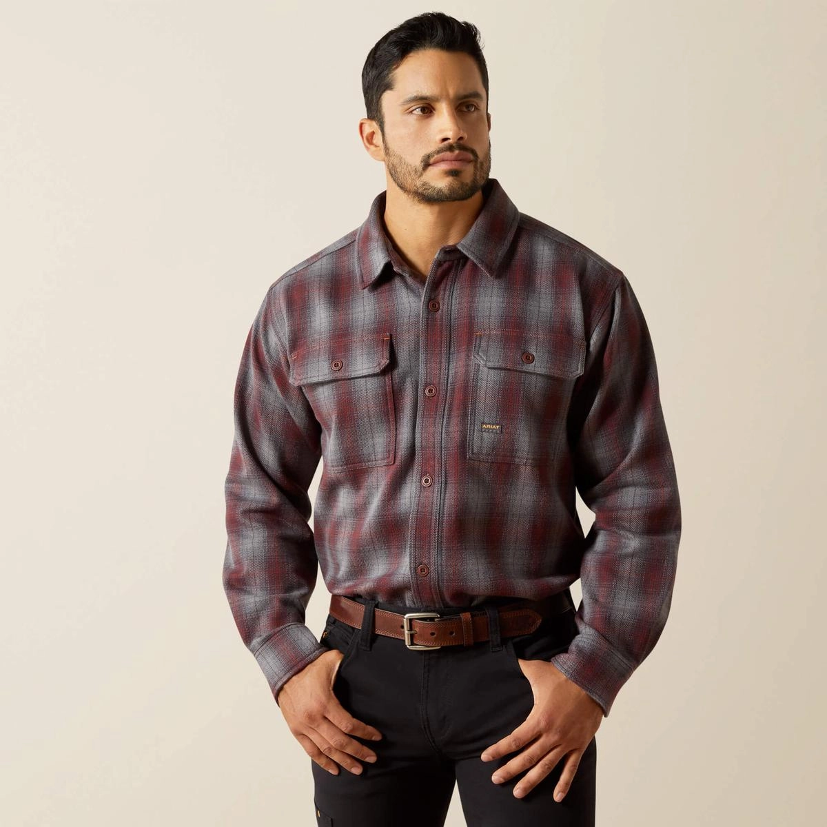 Men's Rebar Heavy Flannel Work Shirt 1006233 Dance Flow Creative Glow