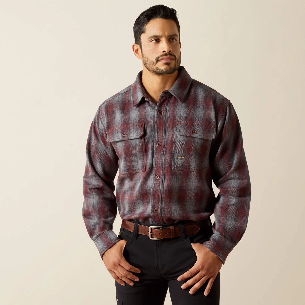 Men's Rebar Heavy Flannel Work Shirt 1006233 Trendy Look