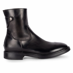 IVAN 91035<br> Black Back Zipper Ankle Boots Rugged Walk