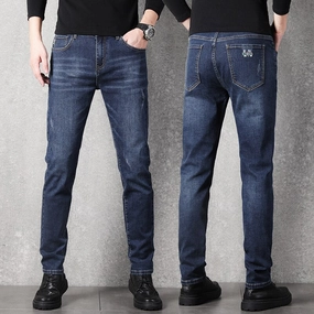 West Louis? Stretch Slim Fit Fashion Designer Denim Jeans Modern Fit Sandblasted Details