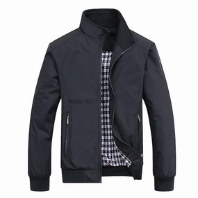 Reinforced Elbow Padding Classy Spring Autumn Casual Solid Fashion Slim Bomber Jacket