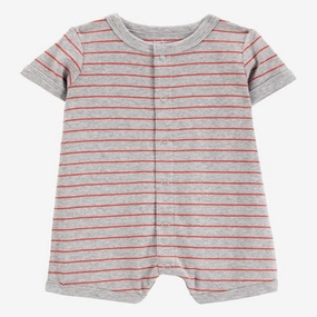 AdjustableWaist Baby Boy Crab Striped Cotton Blend Short-Sleeve Romper 1S474910-984