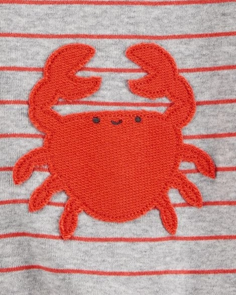 Baby Boy Crab Striped Cotton Blend Short-Sleeve Romper 1S474910-984 ThermalRegulating Fabric