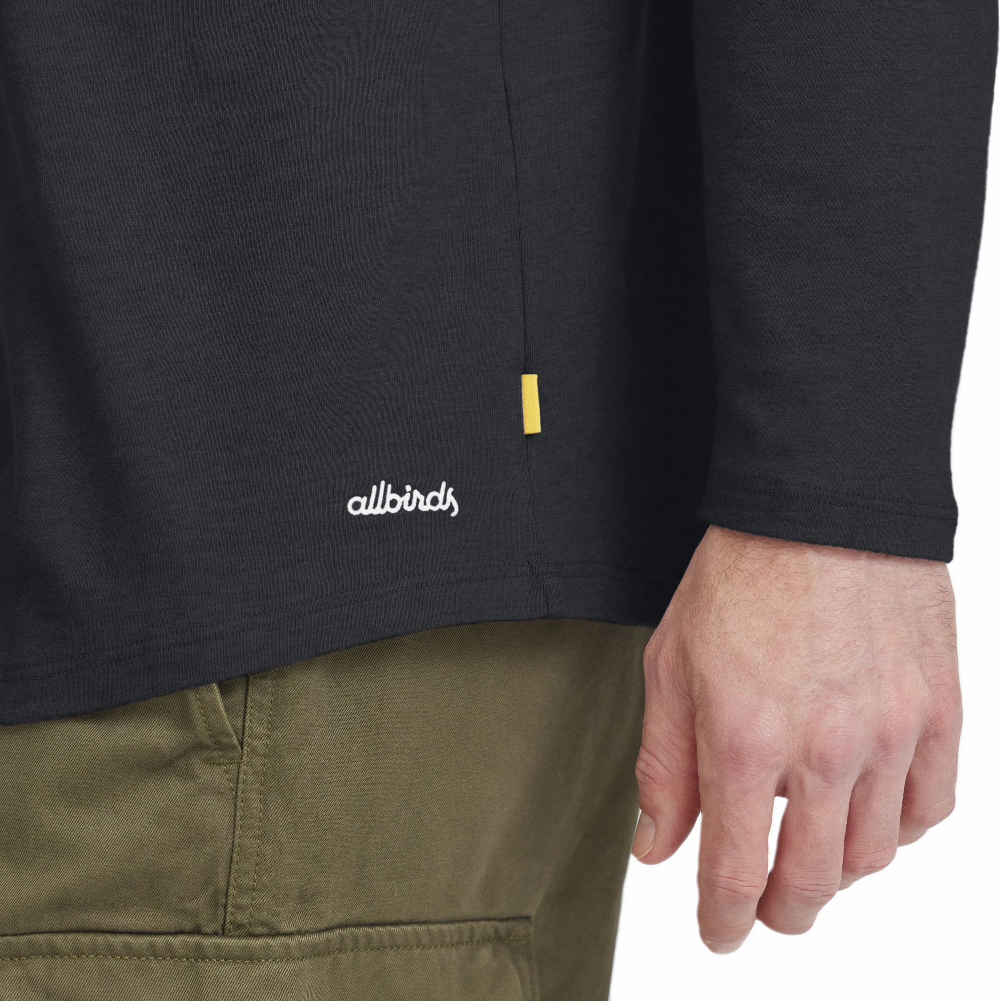 Fantasy Mood Trendy Fashion Men's Soft Merino Long Sleeve Tee - True Black