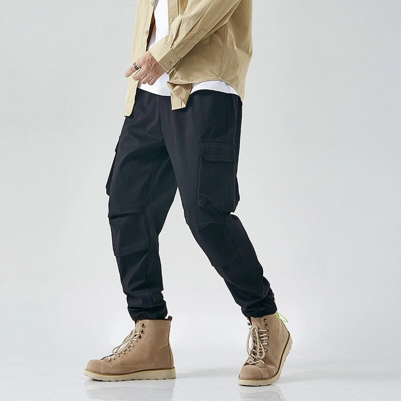 Layered Comfort TaperedLeg West Louis? Multi Pocket Hip Hop Style Harem Joggers