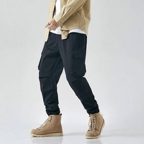 Layered Comfort TaperedLeg West Louis? Multi Pocket Hip Hop Style Harem Joggers