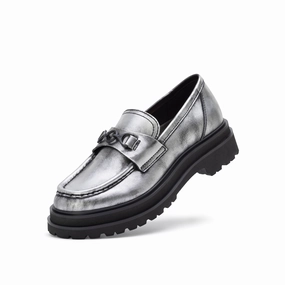 Arch support Foot Flex Loafer Step Brushed Silver