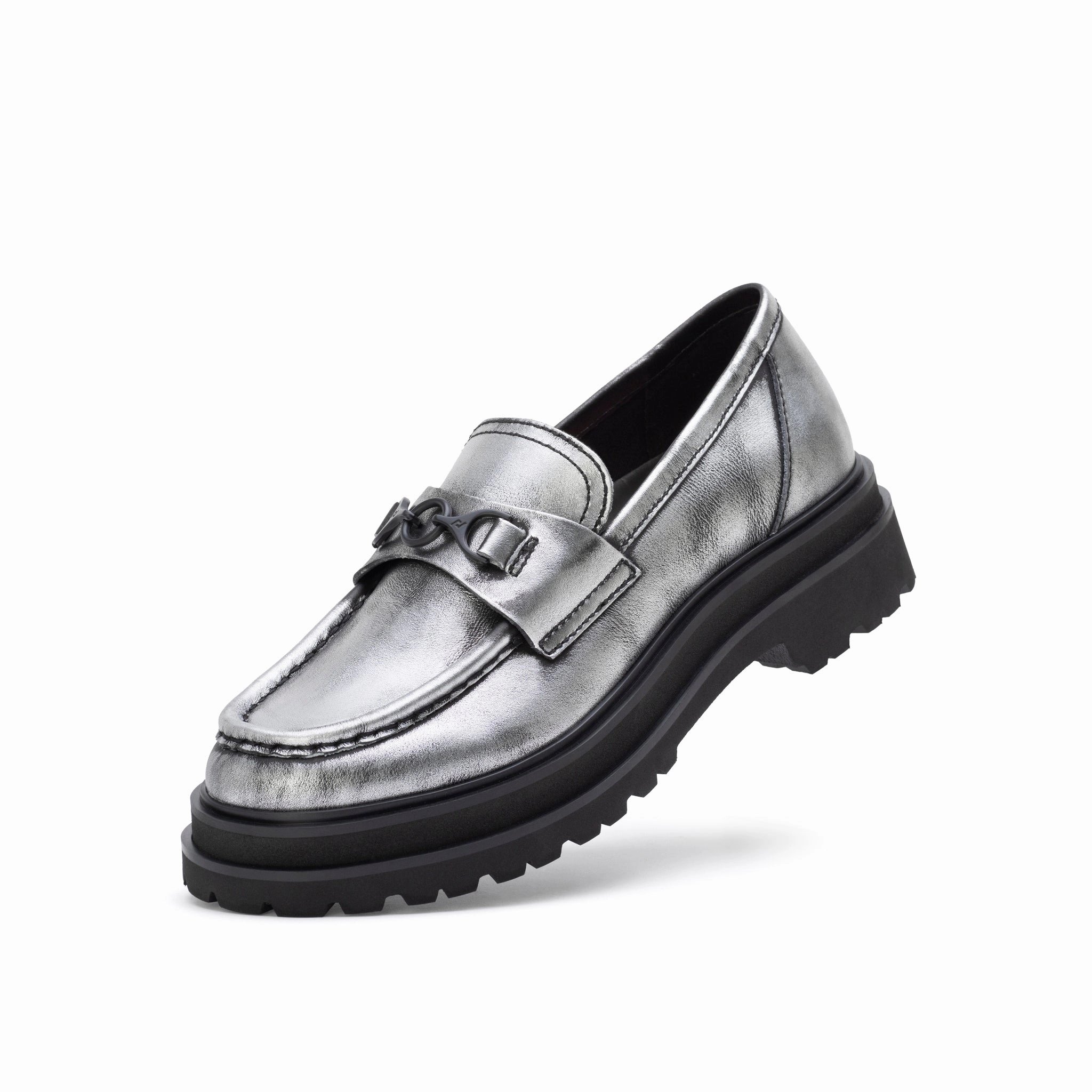 Arch support Foot Flex Loafer Step Brushed Silver