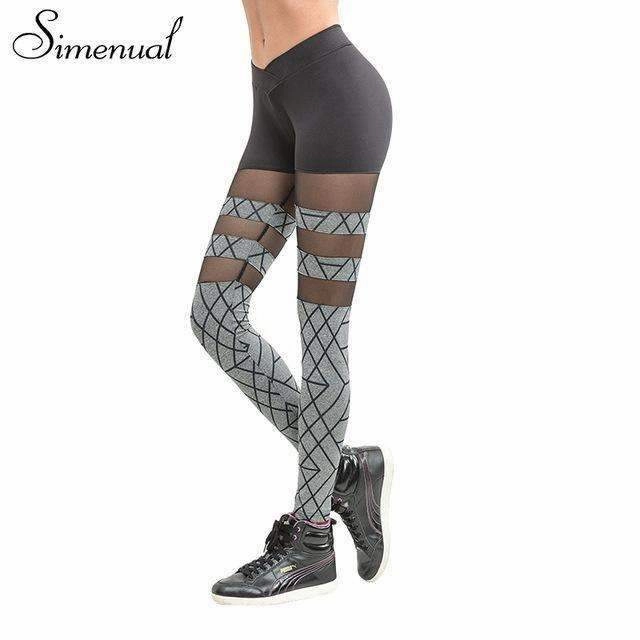 Tactical self-care Women's Mesh Splice Striped Fitness Leggings