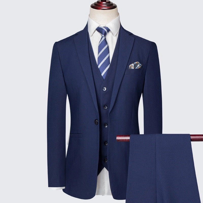 Refined Style Elegant Construction West Louis? Slim Fit Business Casual Single-Breasted 3 Piece Suit (Jacket Vest Pants)