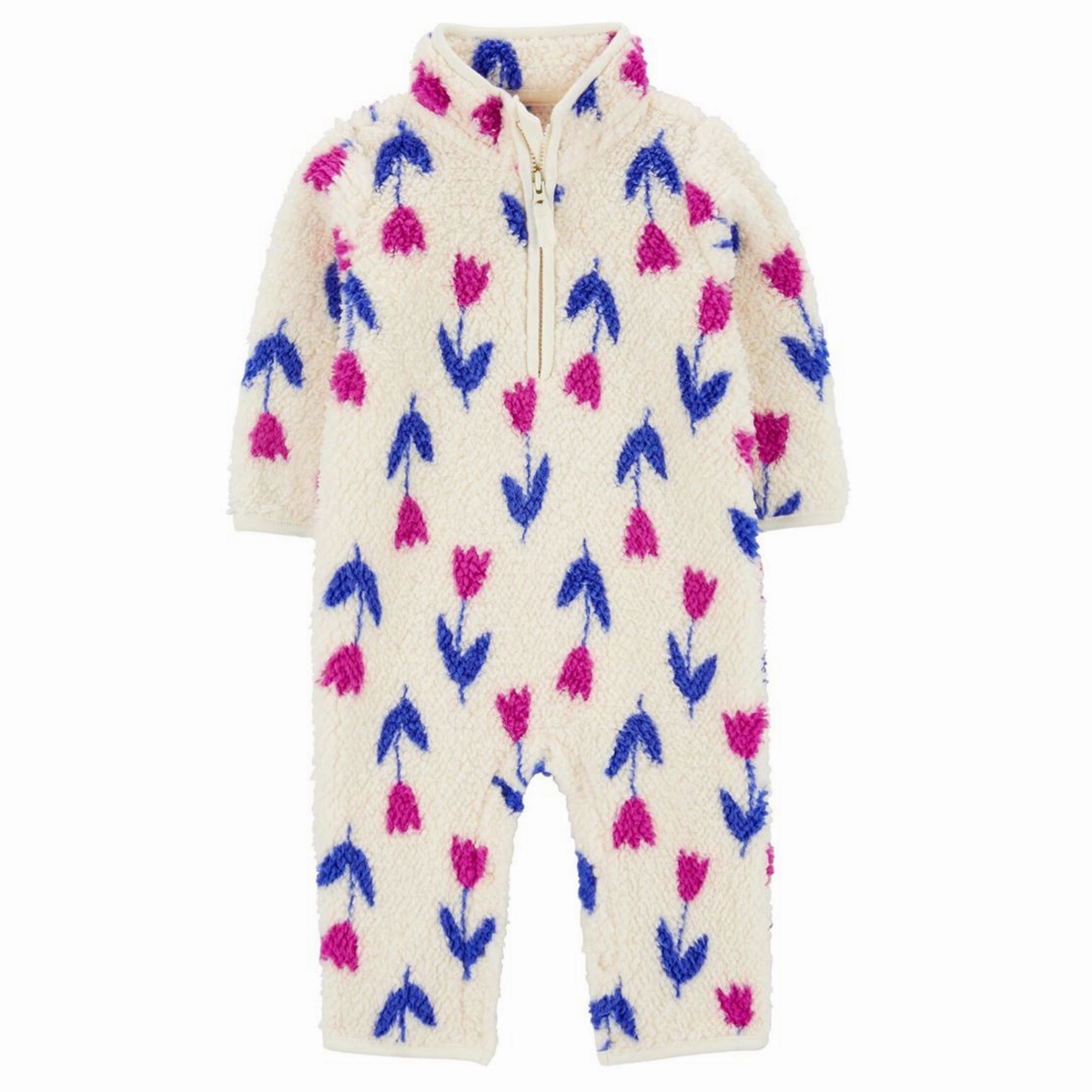 Cozy Robe Baby Girls' Floral Sherpa Jumpsuit 1R966710