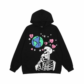 product shipping European and American Cartoon Skull Hooded Sweater Men and Women Jackets
