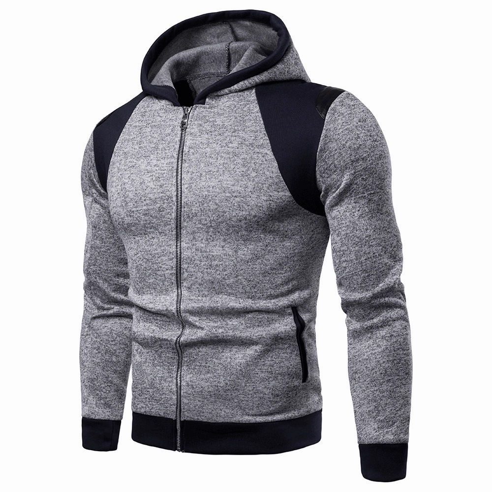 New Style Men'S Sweater Creative Splicing Sleeve Casual Hooded Men'S Sweater Cozy Vibe