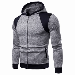 New Style Men'S Sweater Creative Splicing Sleeve Casual Hooded Men'S Sweater Everyday Essential Adult Size