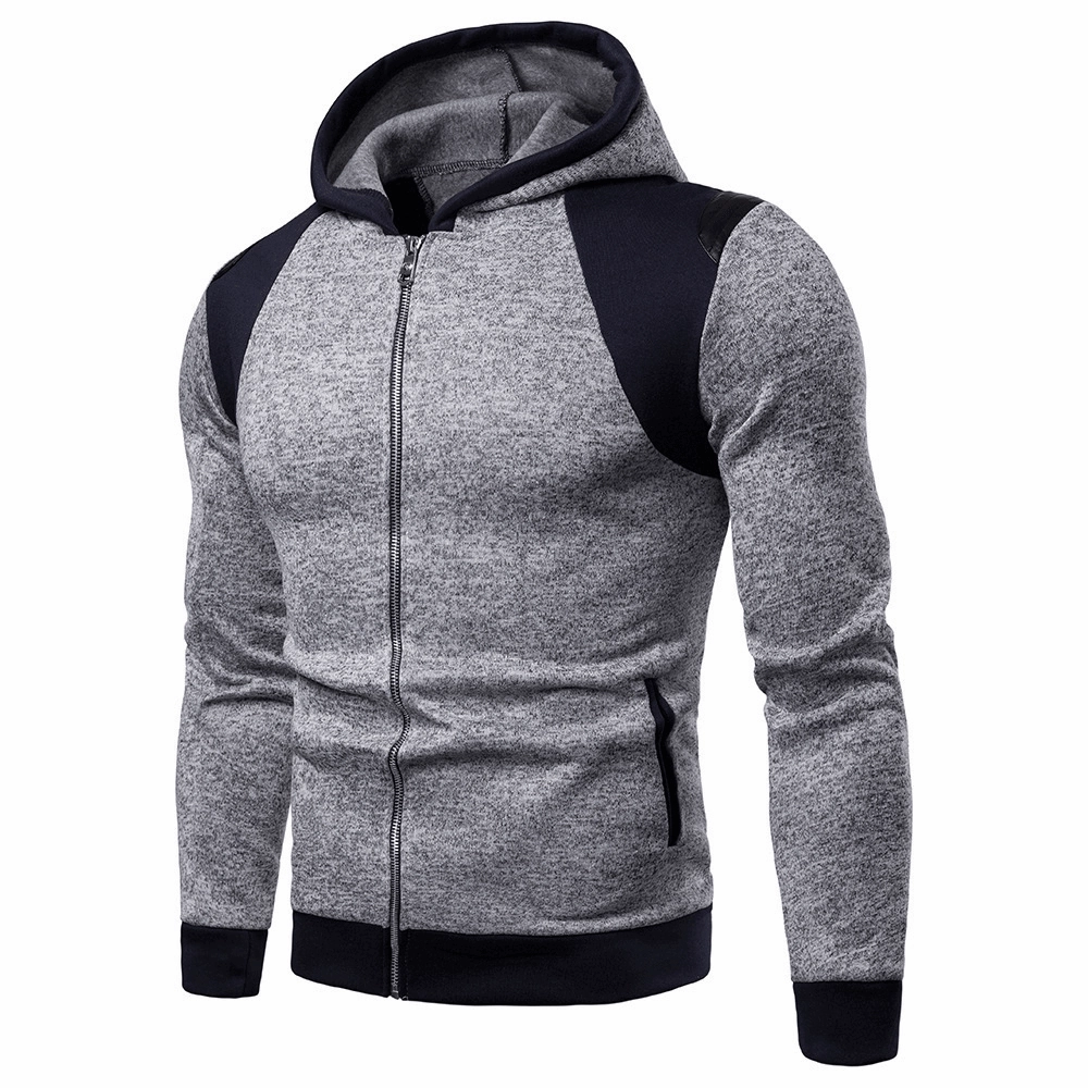 New Style Men'S Sweater Creative Splicing Sleeve Casual Hooded Men'S Sweater Everyday Essential Adult Size