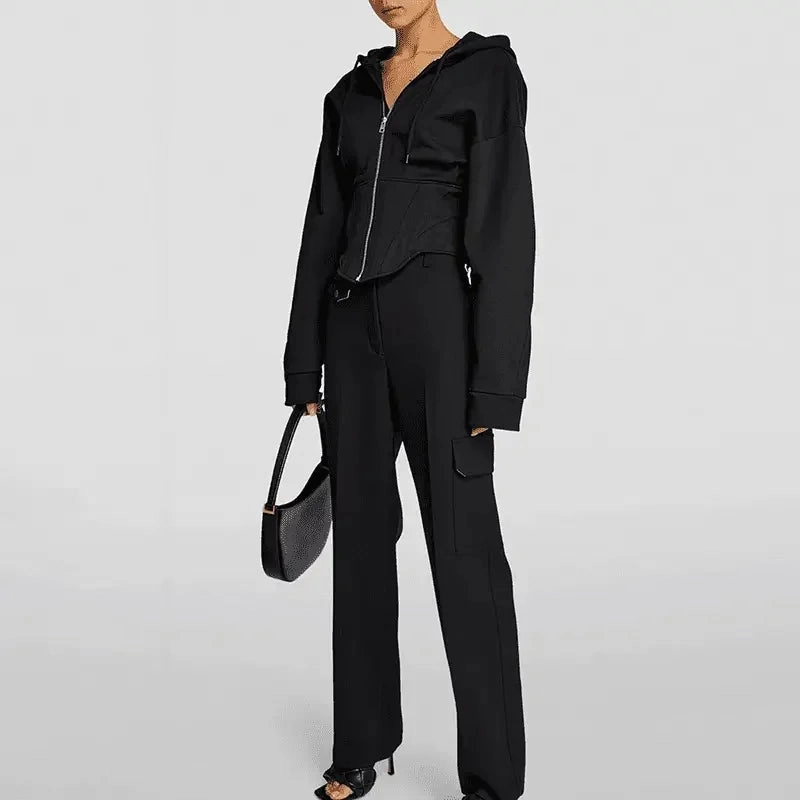 Slip Resistant Grip Weatherproof Zipper Corset-style hoodie Jackets