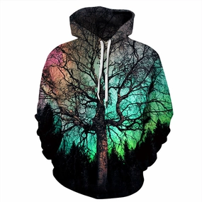 Monochrome Look Basic Hoodie Factory Direct 3D Digital Printing Landscape Painting Cover Cap Loose Vouple''S Sweater Autumn and Winter Chaozhou Leisure Wear