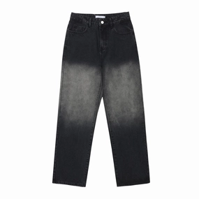 Women's Fashionable High-looking Loose Spray Color Denim Trousers Ever Versatile