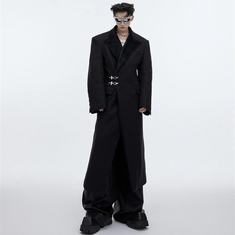 Men's Coat Design Feel Long Over The Knee Coat Cold Weather Protection