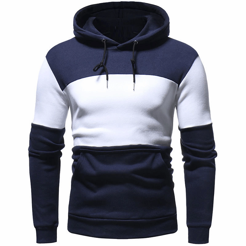 Men'S Clothing Splicing Collision Color Large Size Hoodie Tight Fit