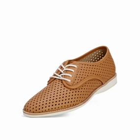 Full Grain Leather Even Step Derby Punch Soft Tan