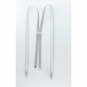 Silver Gray Adjustable Suspenders S1CP Active Look Loose Thread