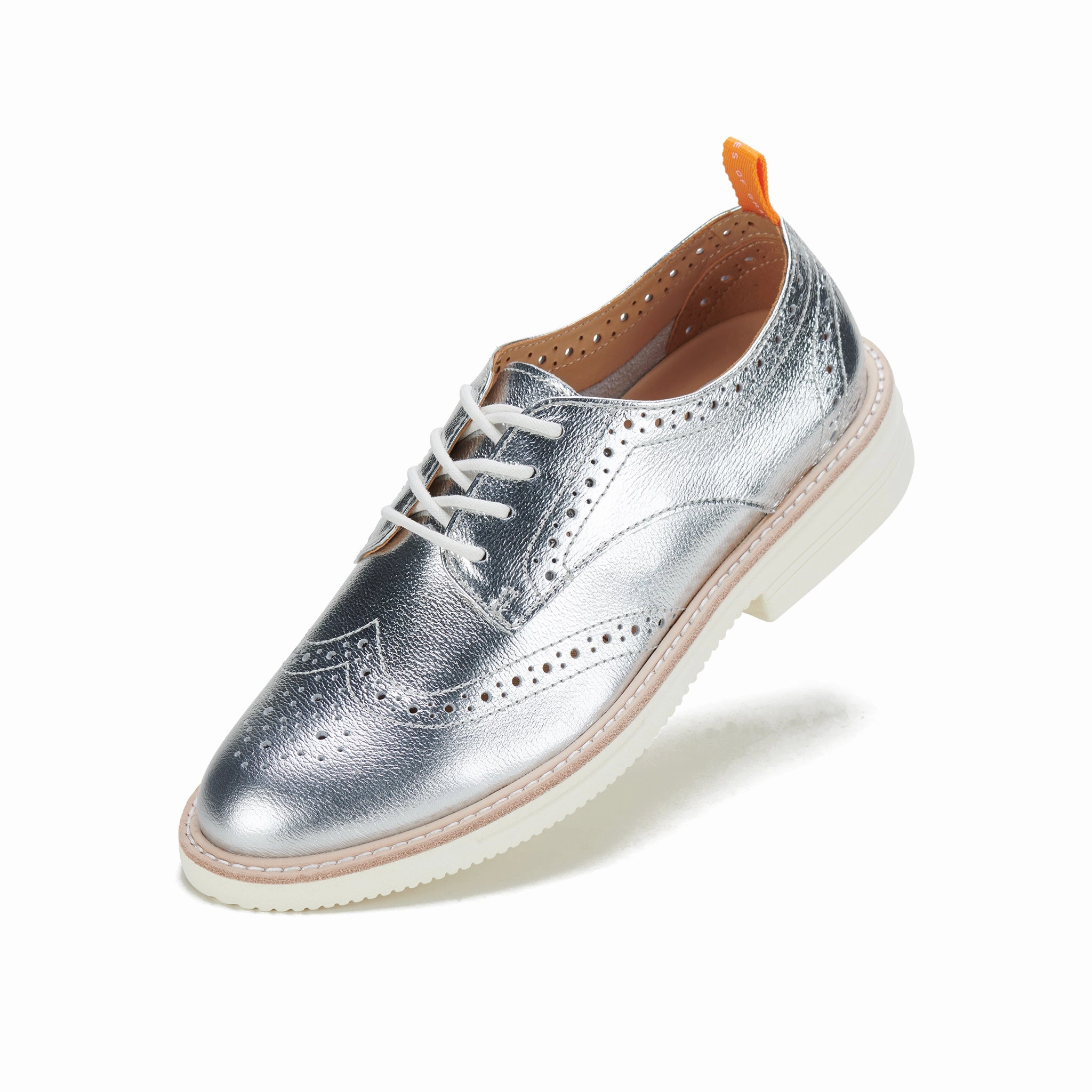 Center Shade Derby Brogue Rise Silver