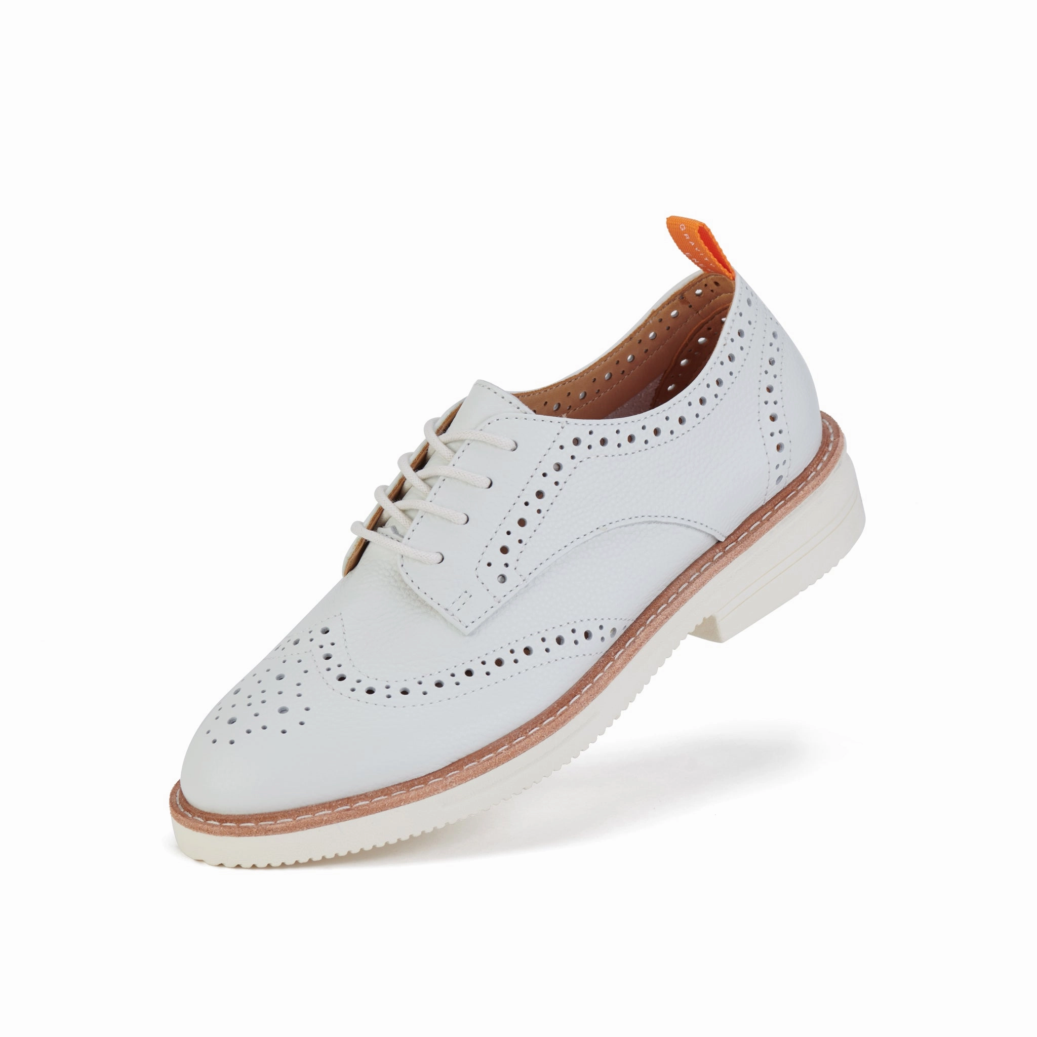 Cushioned heel Skill Work Derby Brogue Rise White