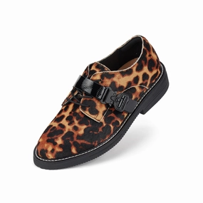 Country Club Derby Rise Strap Dark Camel Leopard/Black