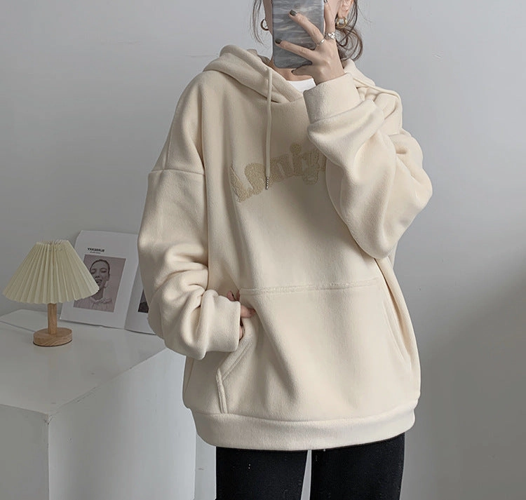 low end Casual Wear Double-sided Padded Thickened Auli Fleece Hooded Sweatshirt