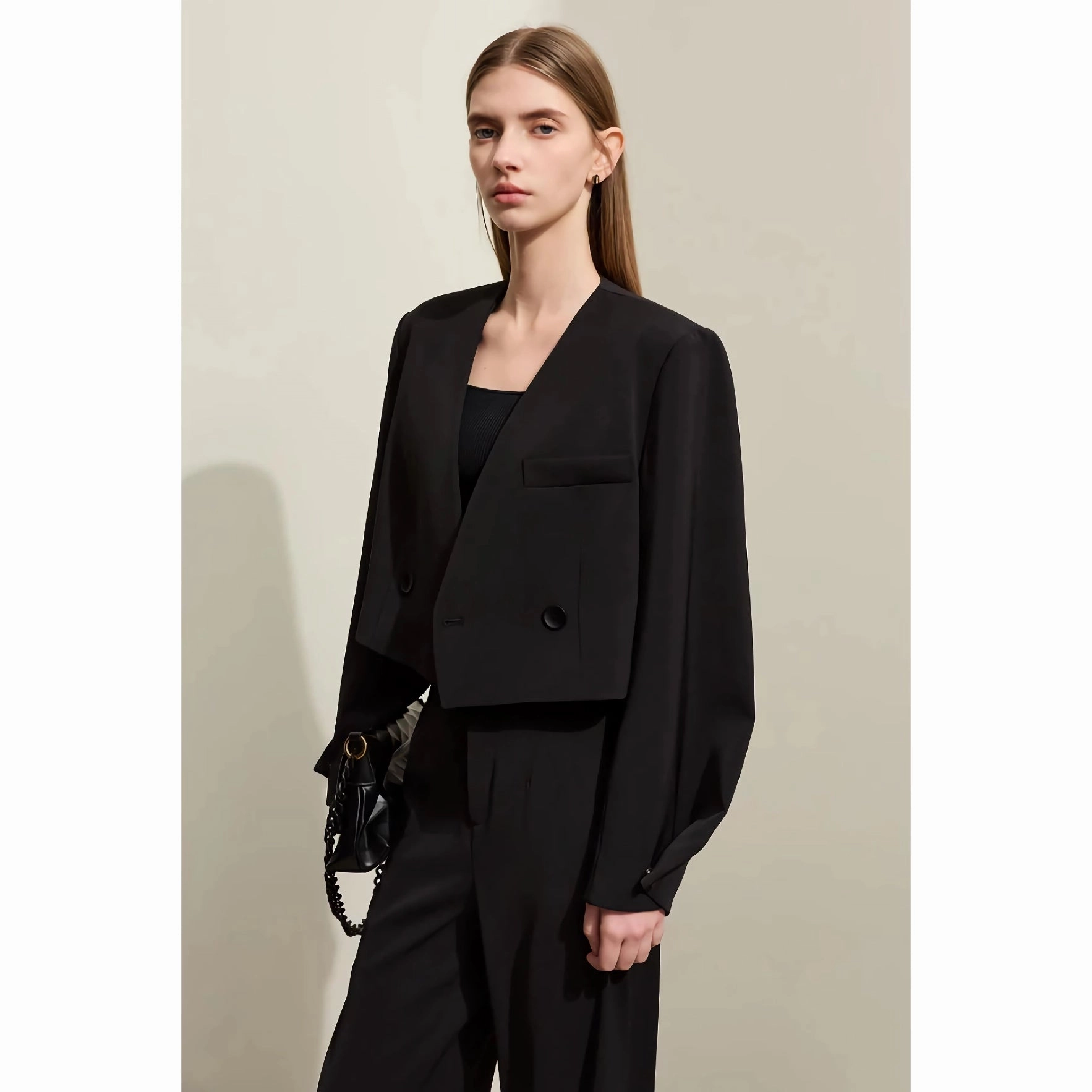 Pant Suits - V-neck Blazer and Casual Pants Office Set Eco Conscious Production