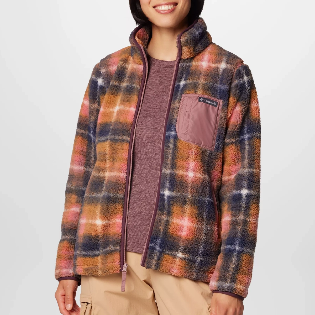 Compression Fit Suburb Ease Women's West Bend Print Full Zip II Fleece Jacket 208585