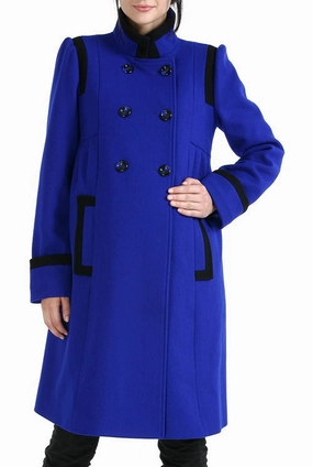 Poly Blend Momo Maternity "Madison" Double Breasted Wool Blend Coat