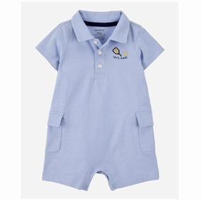 Baby Pickleball Cotton Romper - Blue 1S922910-420 HighVisibility