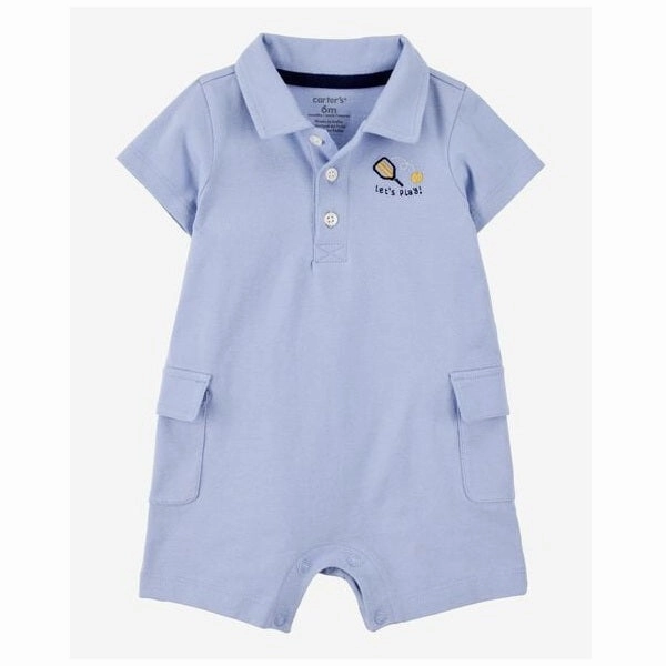 Baby Pickleball Cotton Romper - Blue 1S922910-420 HighVisibility
