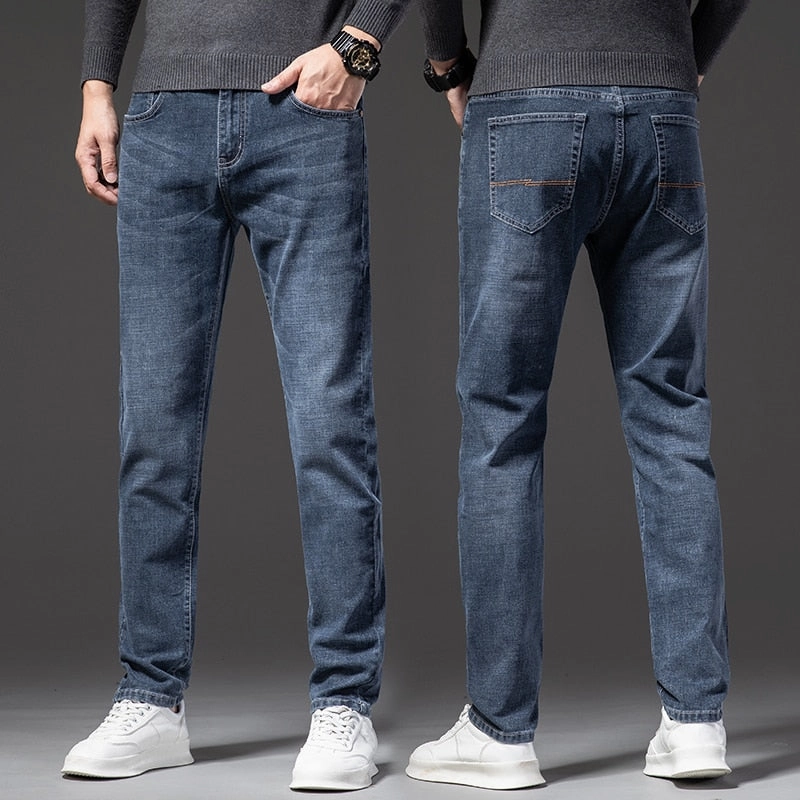 Outdoor Adventure Stylish West Louis? Stretch Slim Fit Fashion Designer Denim Jeans