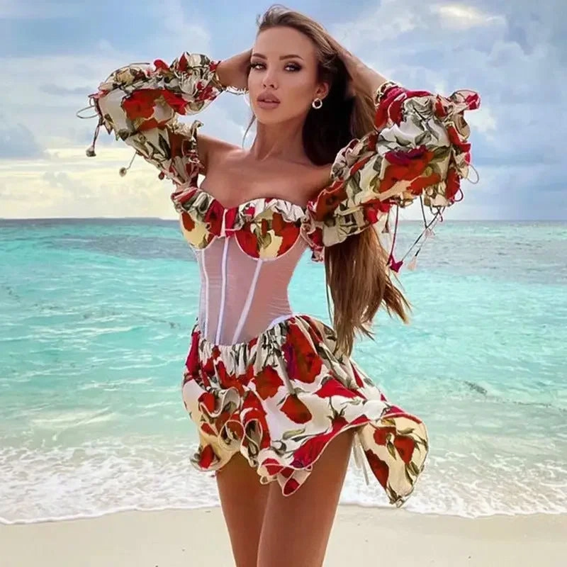 Elegant mesh Waist Summer Dress Confidence-Boosting Compressive Fit