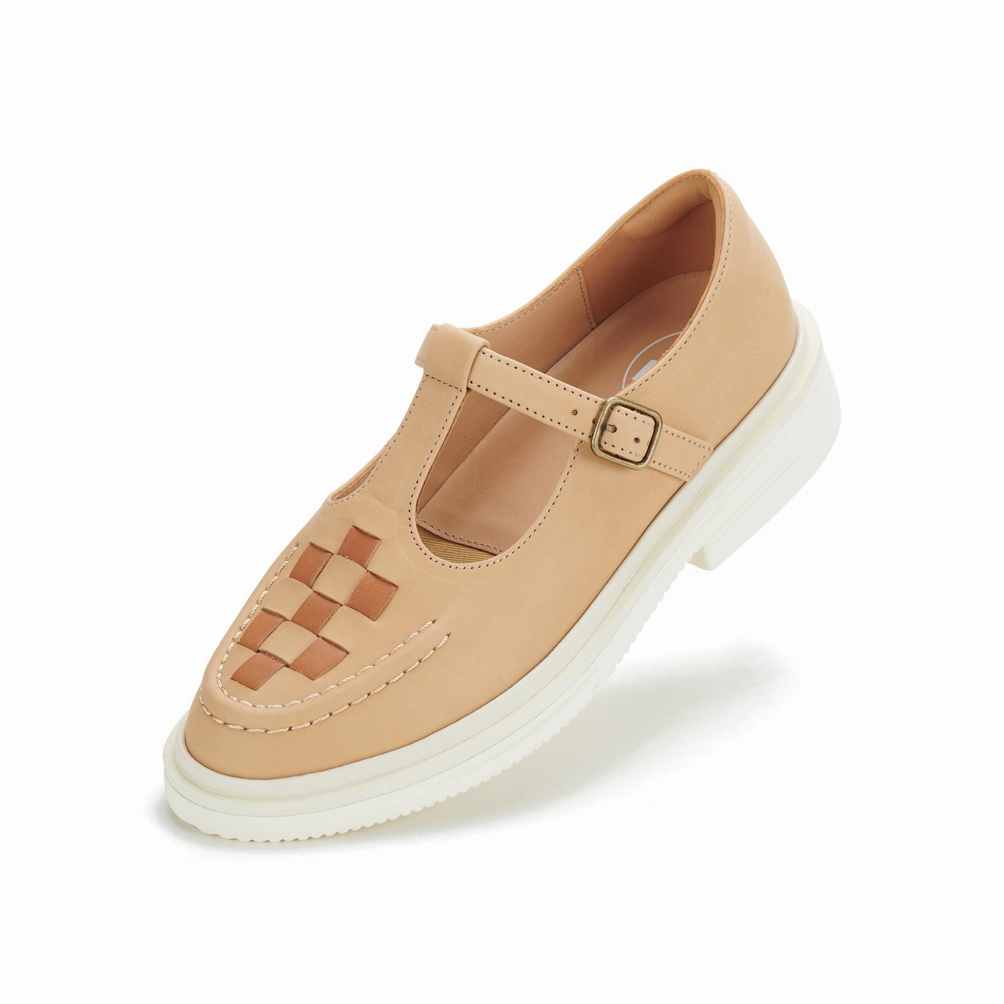hypoallergenic Eco Friendly T-Bar Loafer Rise Soft Tan