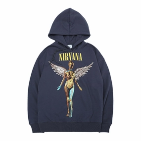 European and American Fashion Brand Nirvana Band Angel Sweatshirt Hoodie Stretchy
