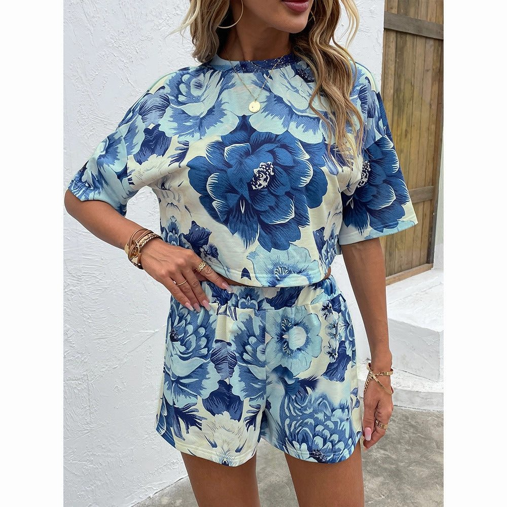 Yoga Girl Casual Long Sleeve Tie-dye Loose-fitting Loungewear Two-piece Set