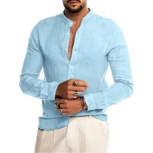 Chill Wear West Louis? Men's Long-Sleeved Summer Linen Shirt