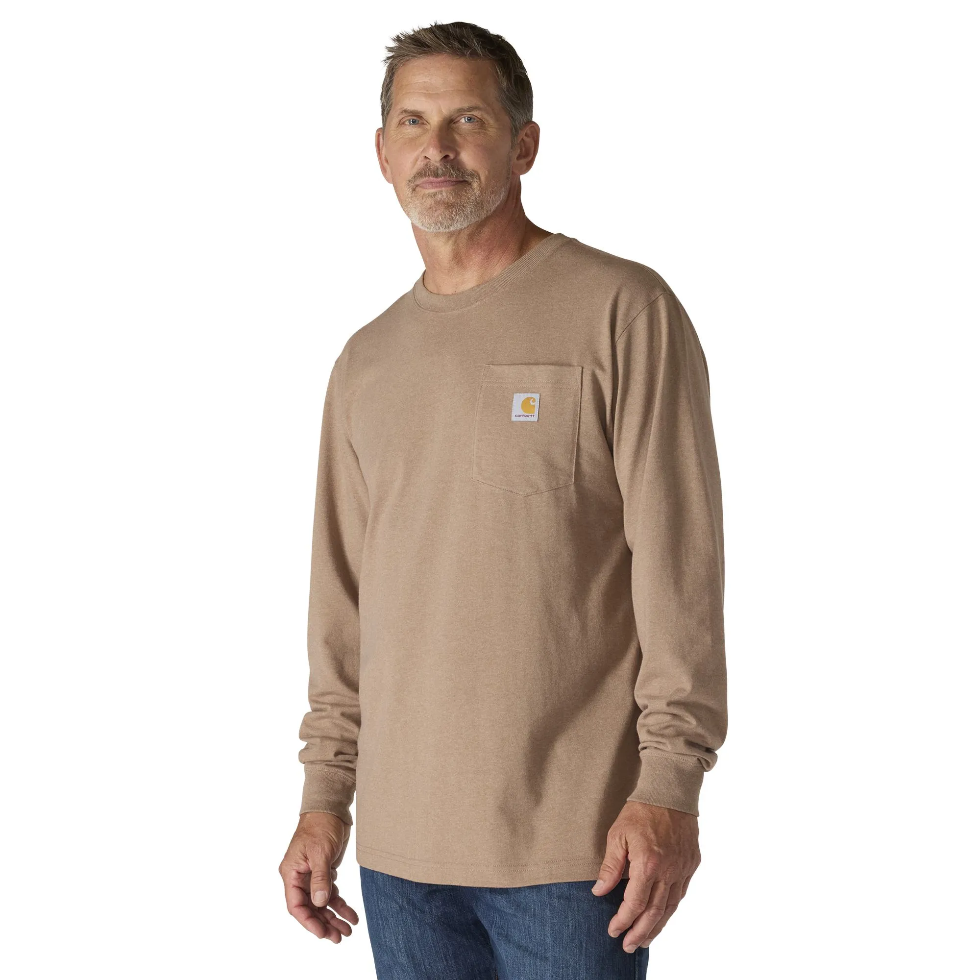 Soft Blouse Men's Loose Fit Deer Graphic Long-Sleeve Tee 107041