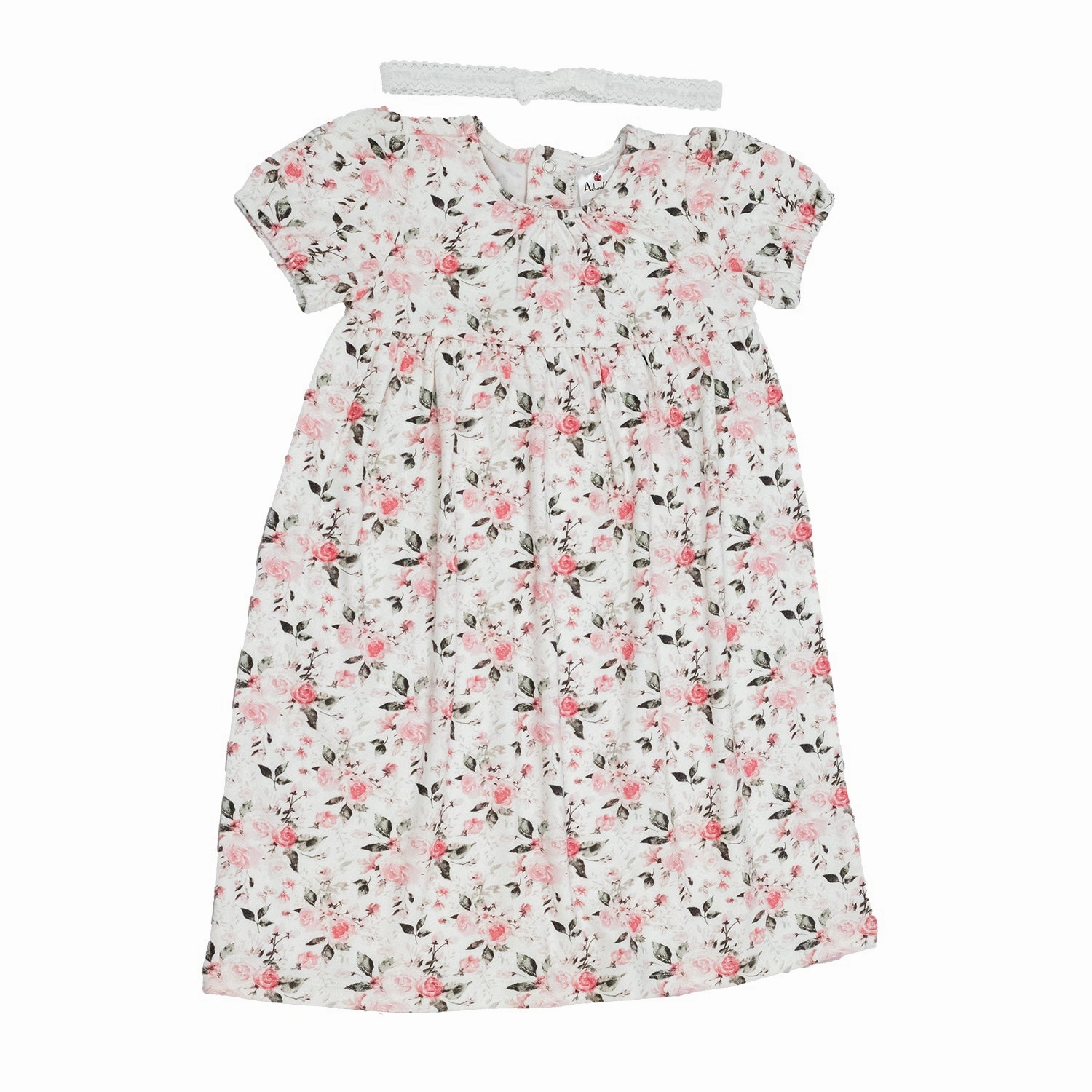 Baby Girls' Summer Knit Dress with Headband A300 Hot Core