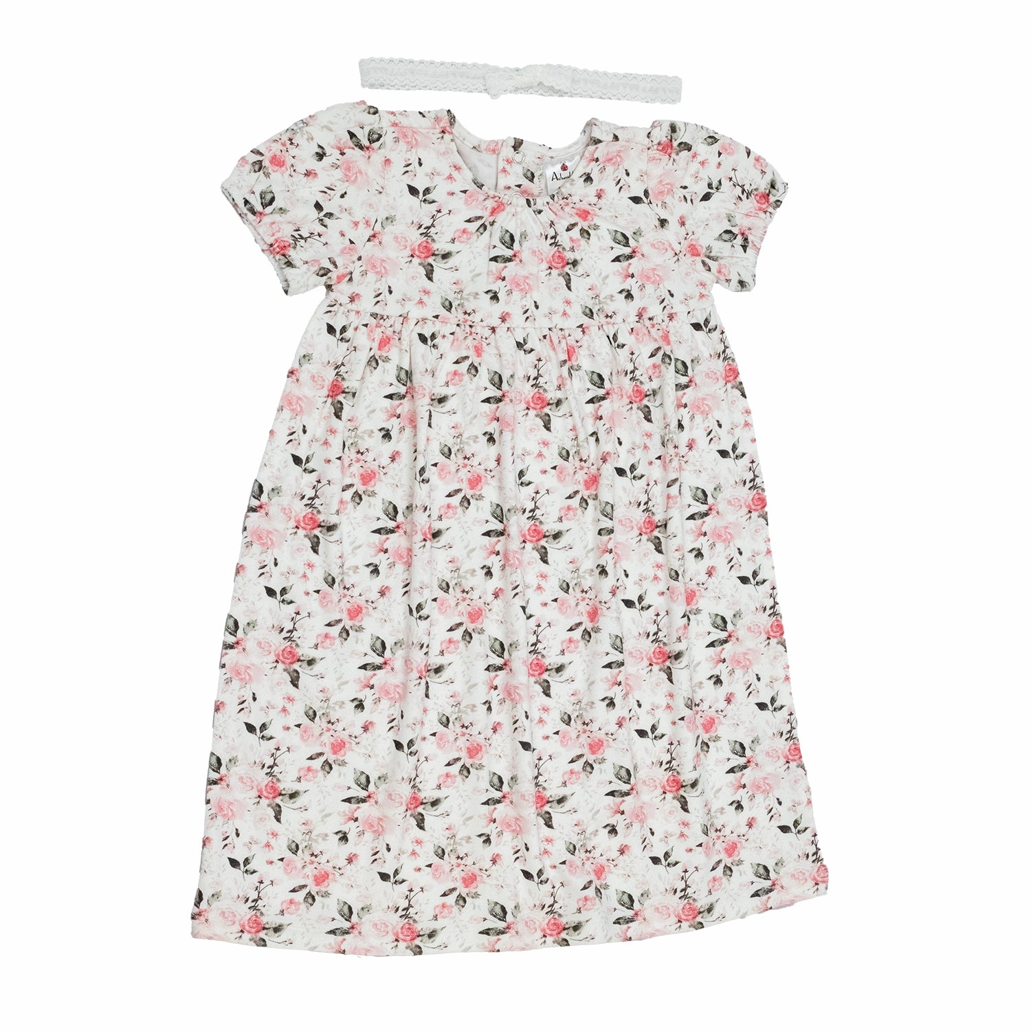 Baby Girls' Summer Knit Dress with Headband A300 Elegant Skirt QuickRelease Closure