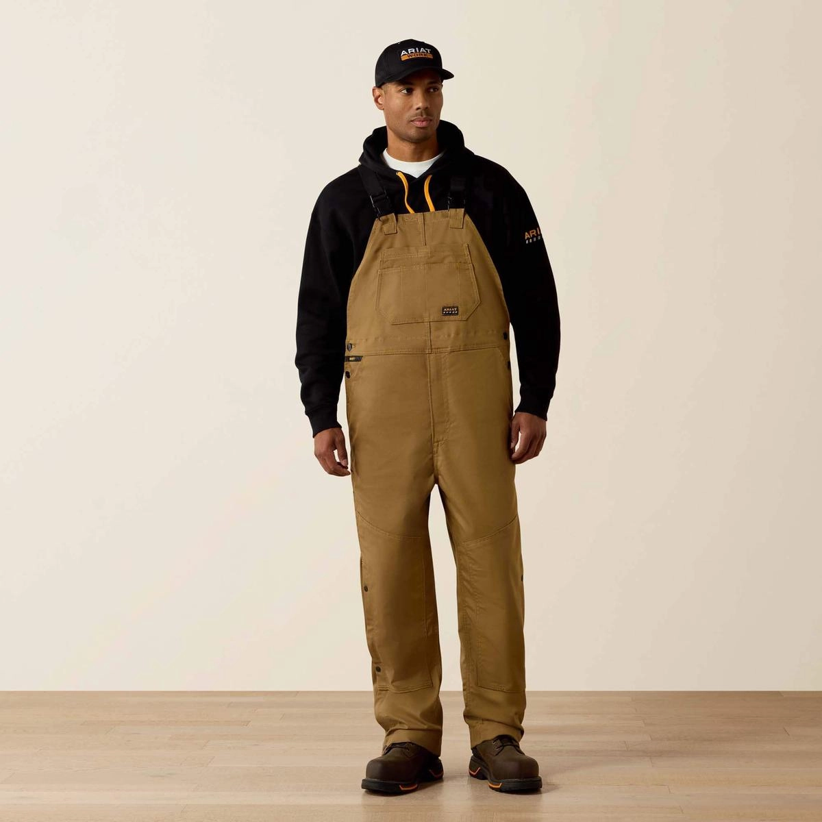 Rustic Ease Breathable Lamination Men's Rebar Duracanvas Khaki Unlined Bib 10036798